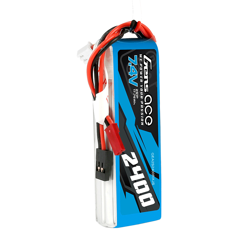 GENS ACE 7.4V 2400mAh 2S RX LiPo JST-SYP (Futaba) - Imagen 3